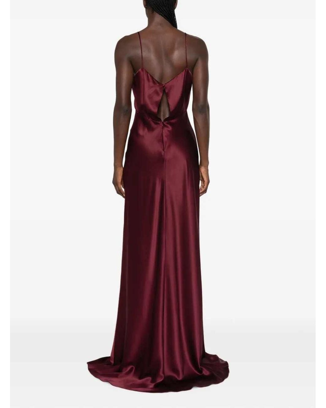Max Mara Red Silk Satin Slip Dress