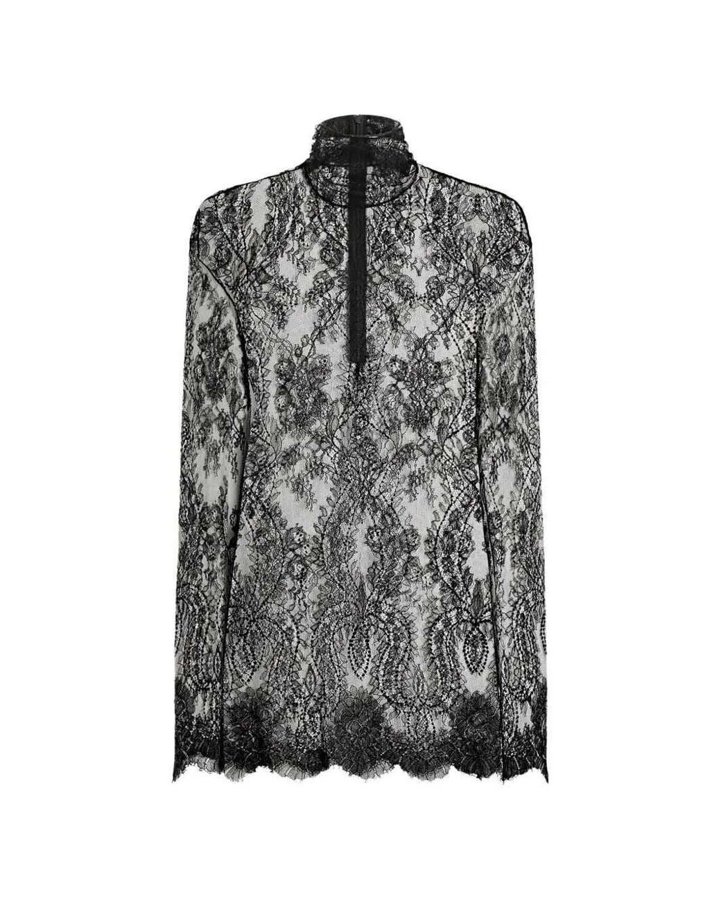 Dolce & Gabbana Gray Chantilly Top