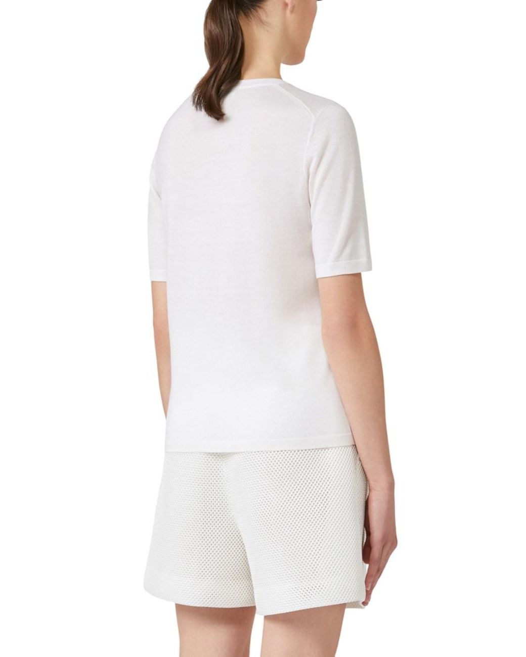 Max Mara White Basic Wool Sweater