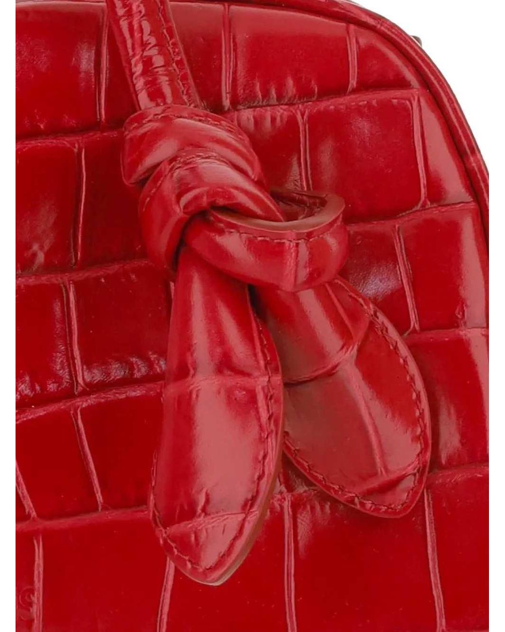 Jacquemus Red Crocodile-Effect Clutch
