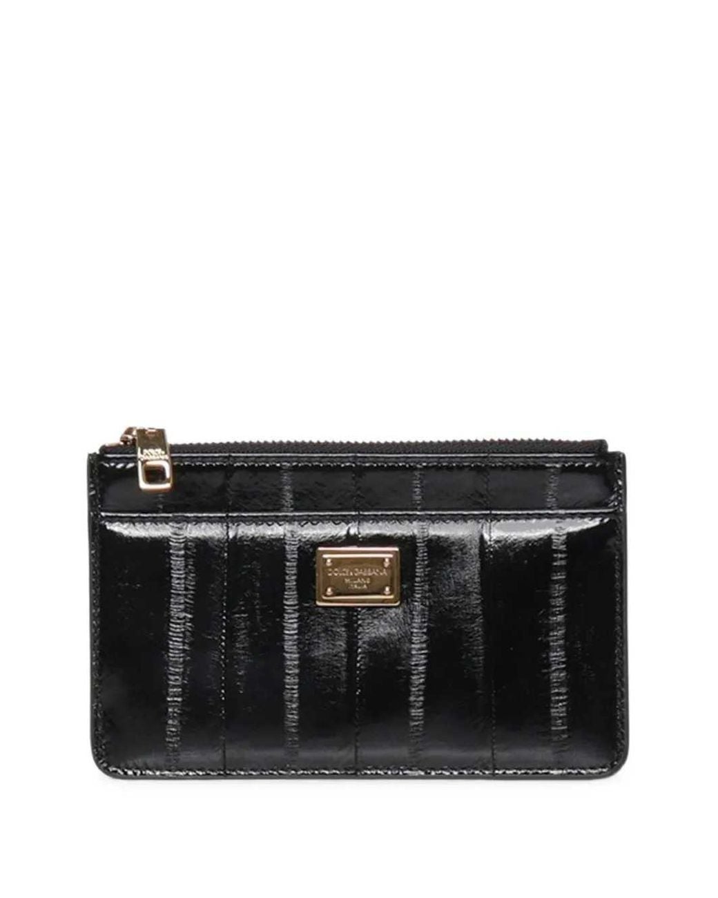 Dolce & Gabbana Black Dolce & Gabbana Card Holder With Logo Plaque Panel