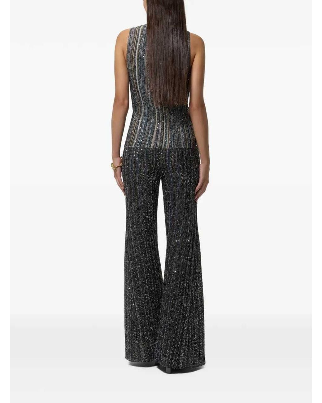 Missoni Black Sequin-Striped Trousers