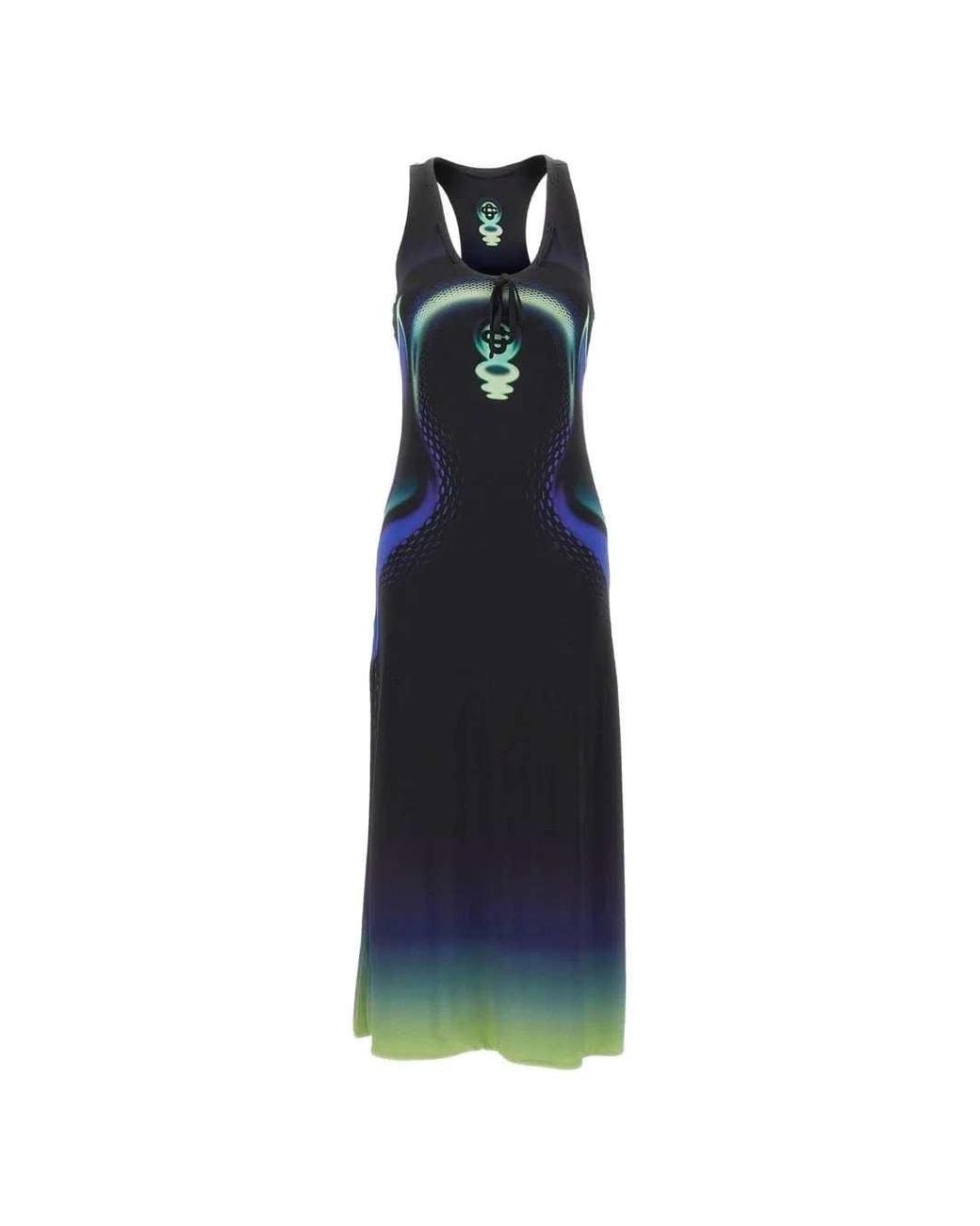 Casablanca Blue Sporchid Slinky Midi Dress