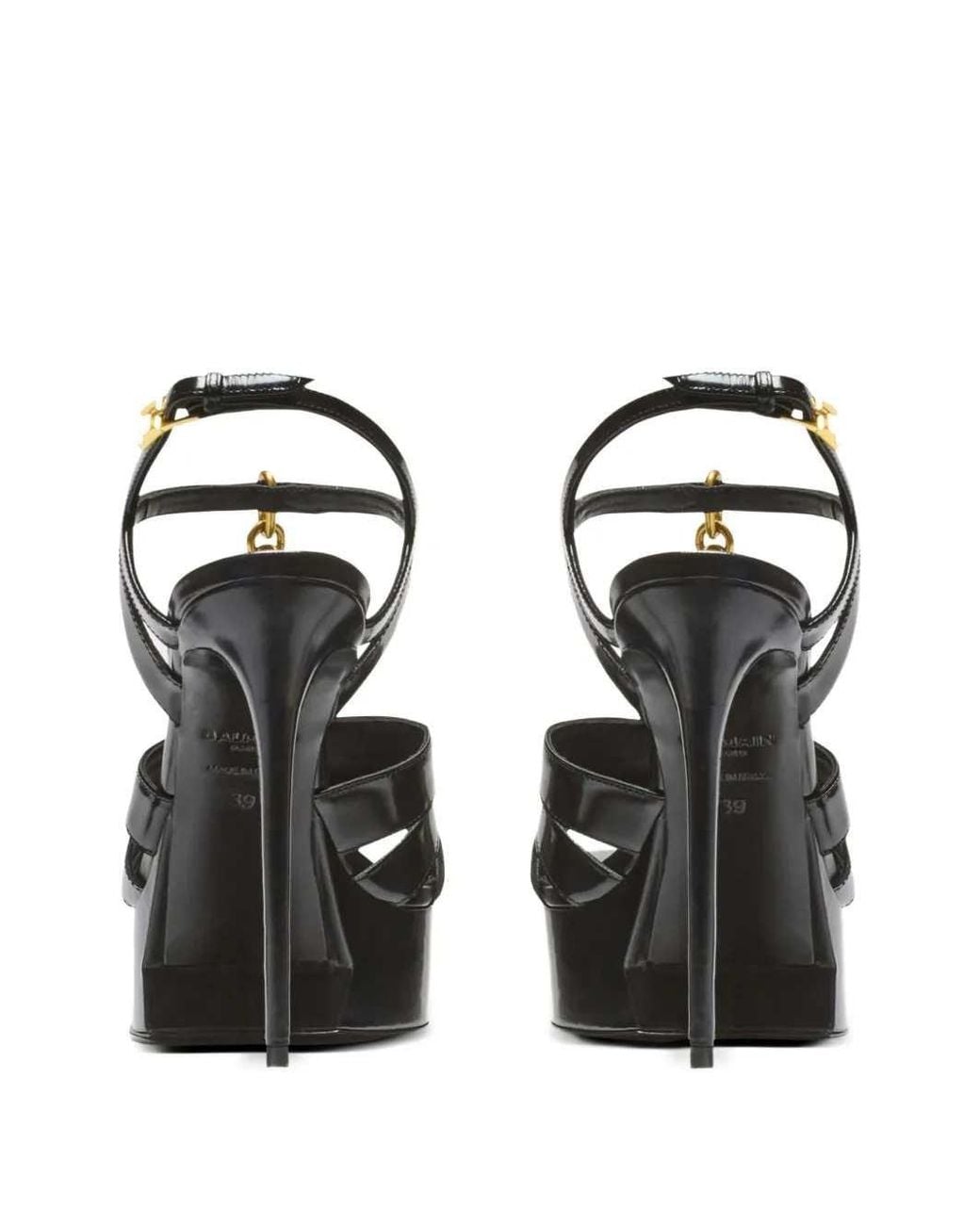 Balmain Black Sync Platform Sandals