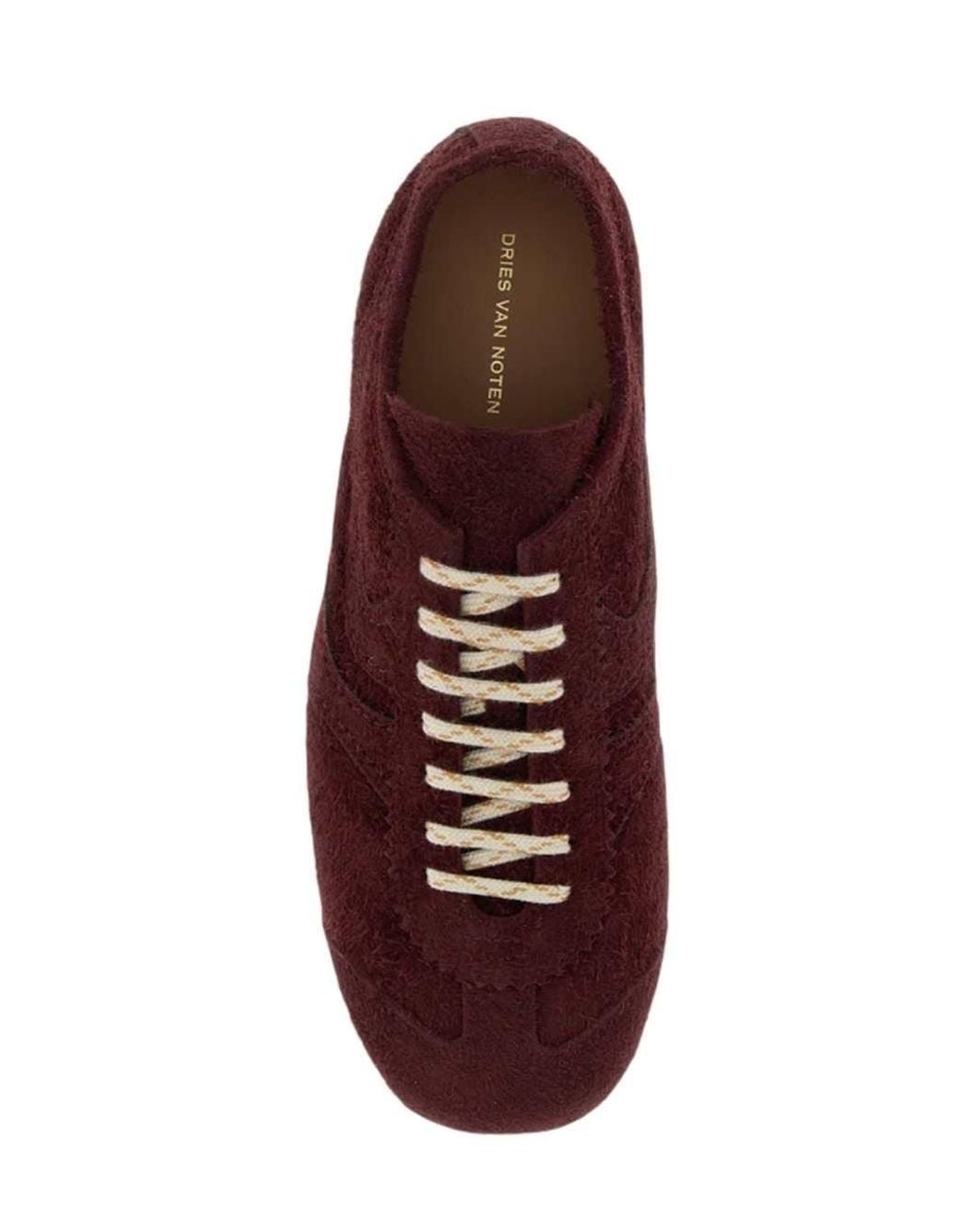 Dries Van Noten Purple Burgundy Suede Sneakers