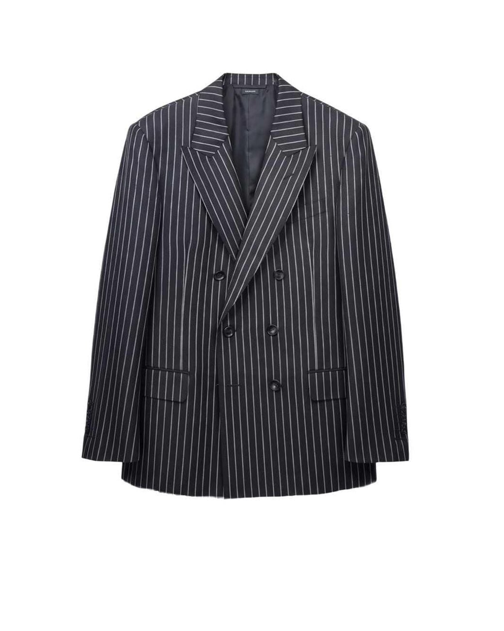 Tom Ford Blue British Sharp Stripe Double-Breasted Jacket for men
