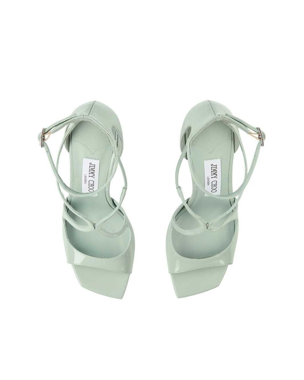 Jimmy Choo Metallic Azia 95Mm Square-Toe Sandals