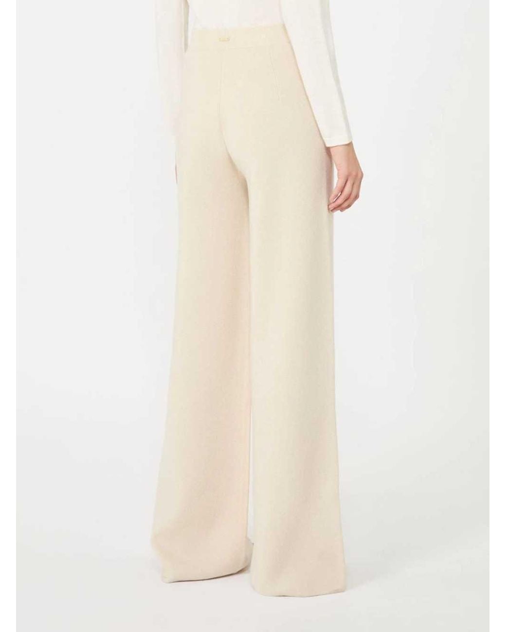 Max Mara White Wide-Leg Wool And Cashmere Blend Trousers