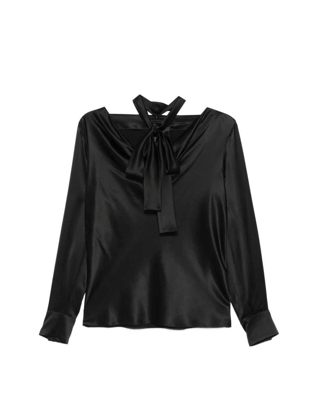 Max Mara Black Draped Blouse