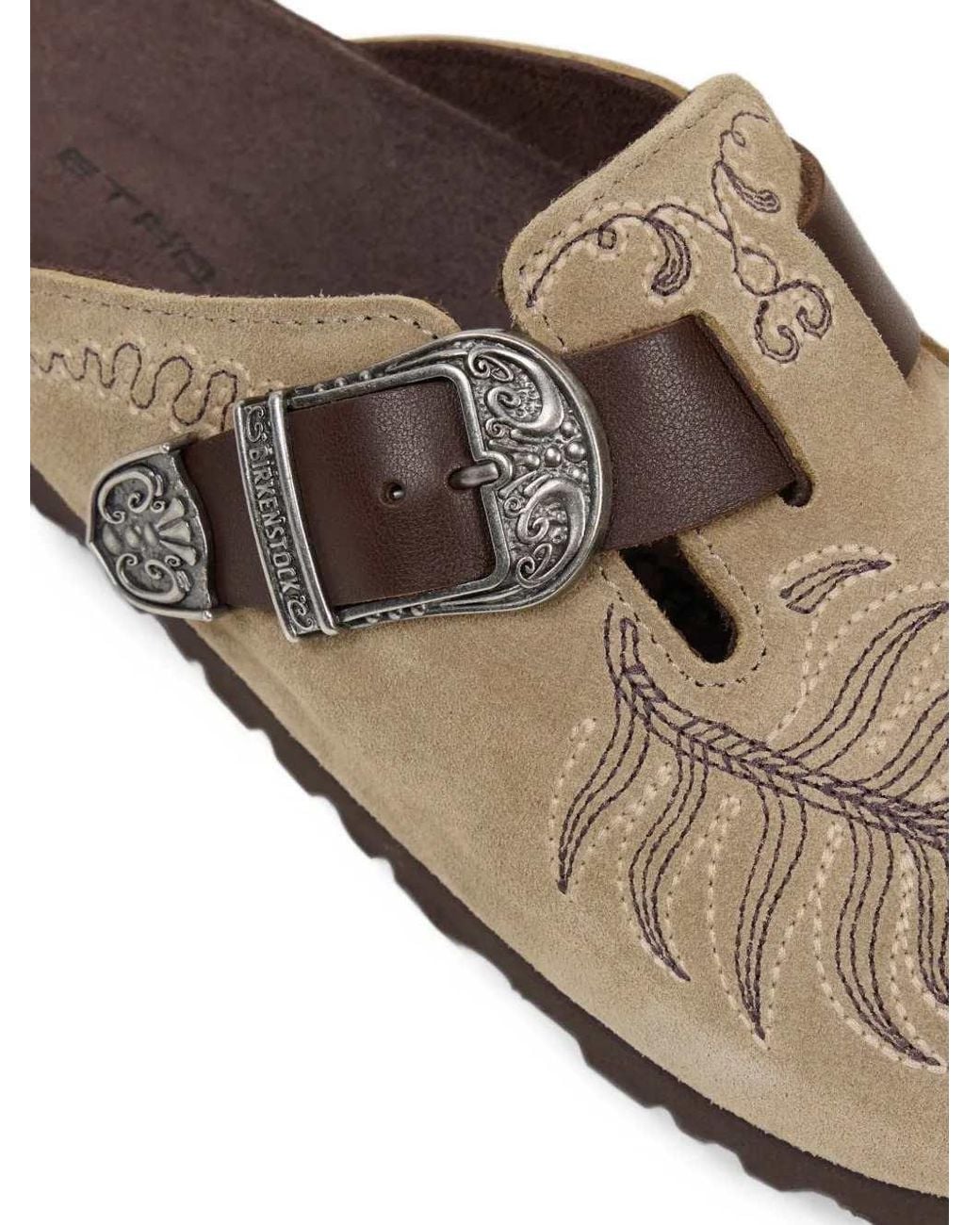 BIRKENSTOCK BY ETRO Brown Birkenstock Boston Embroidered (Regular Fit) for men