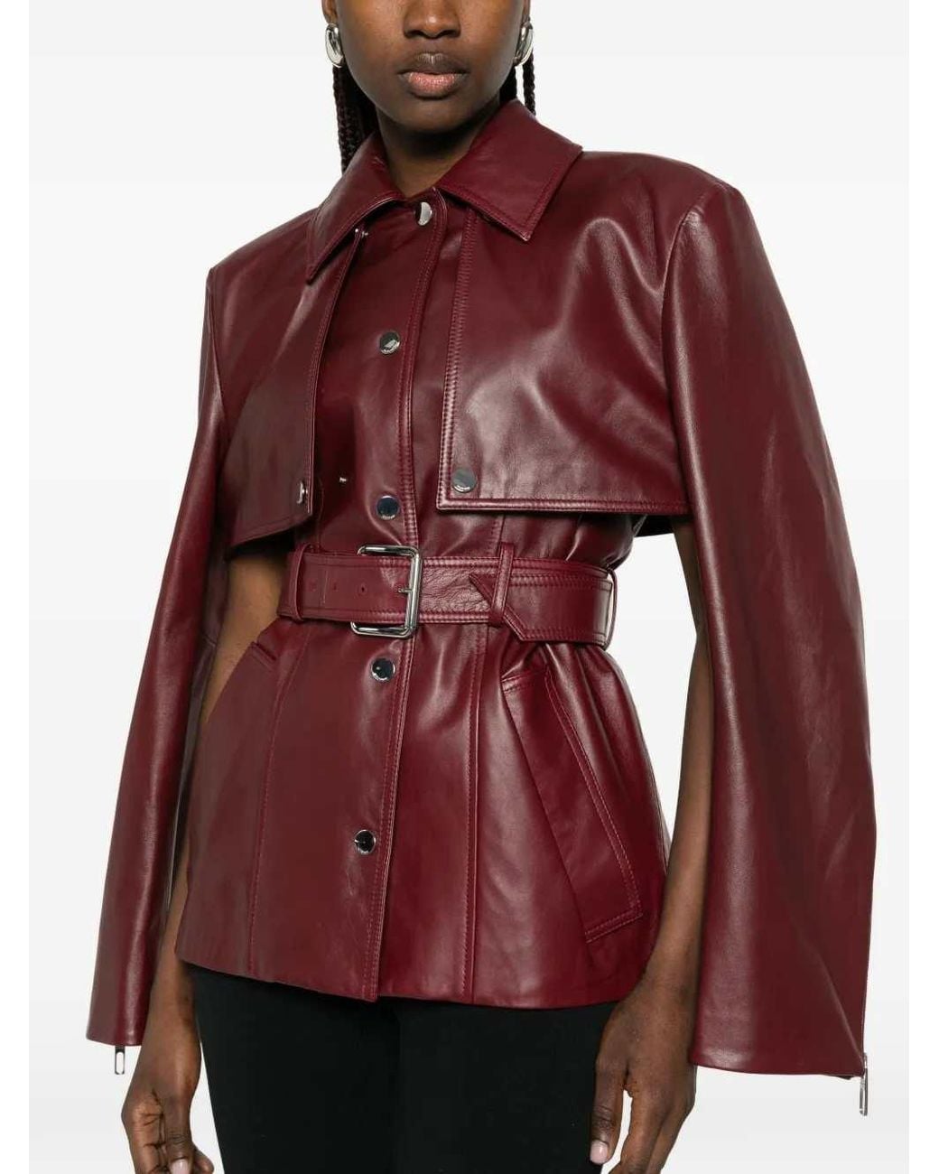 Sportmax Purple Leather Jacket