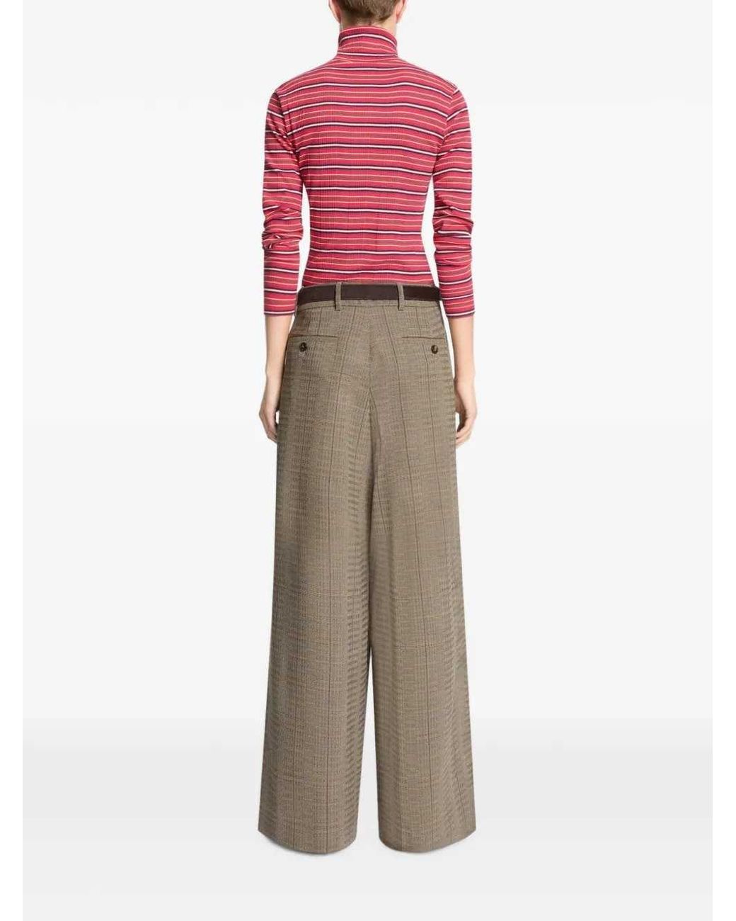 Dries Van Noten Natural Pleated Wool Trousers