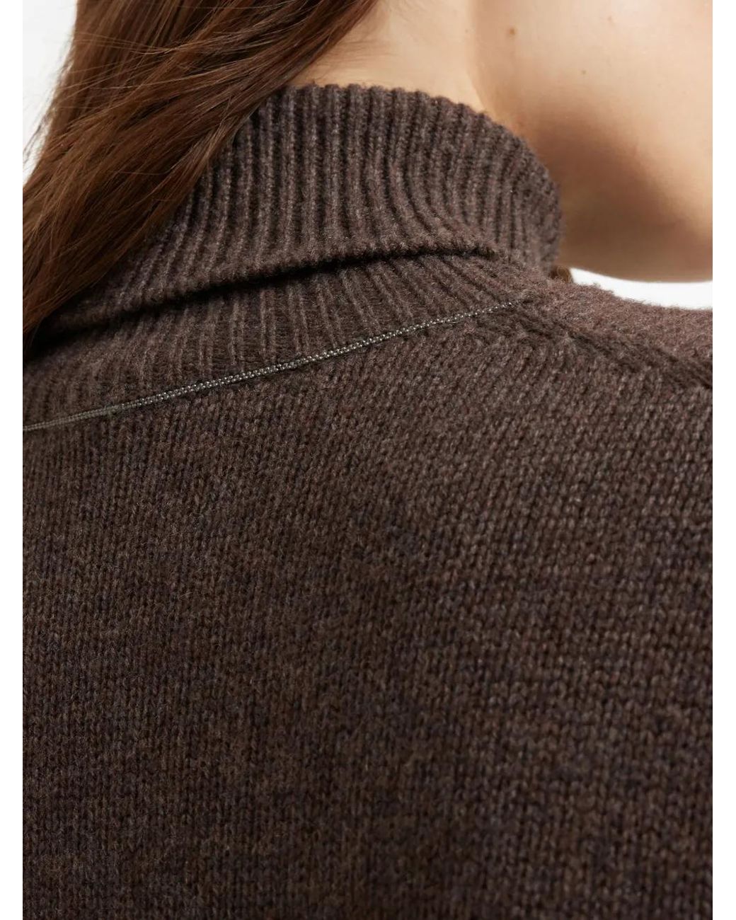 Brunello Cucinelli Brown Cashmere Turtleneck Sweater