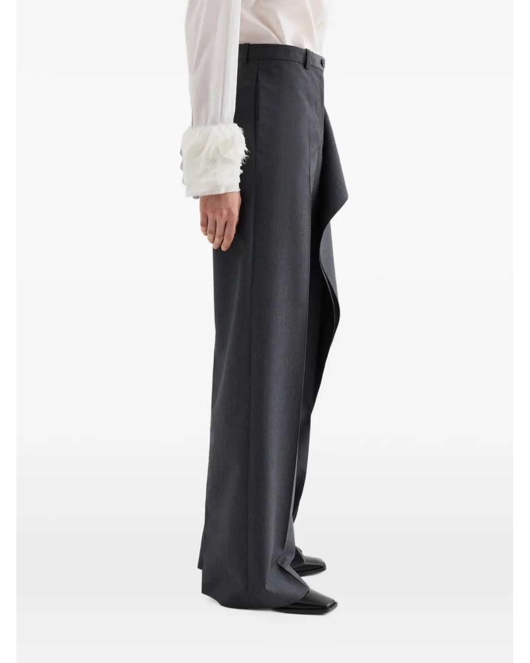 Jil Sander Gray Fil-À-Fil Wool Trousers