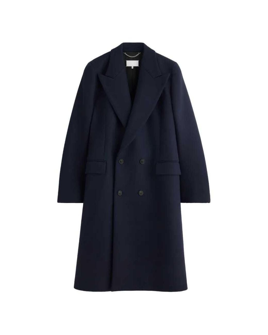 Maison Margiela Blue Double-Breasted Coat for men