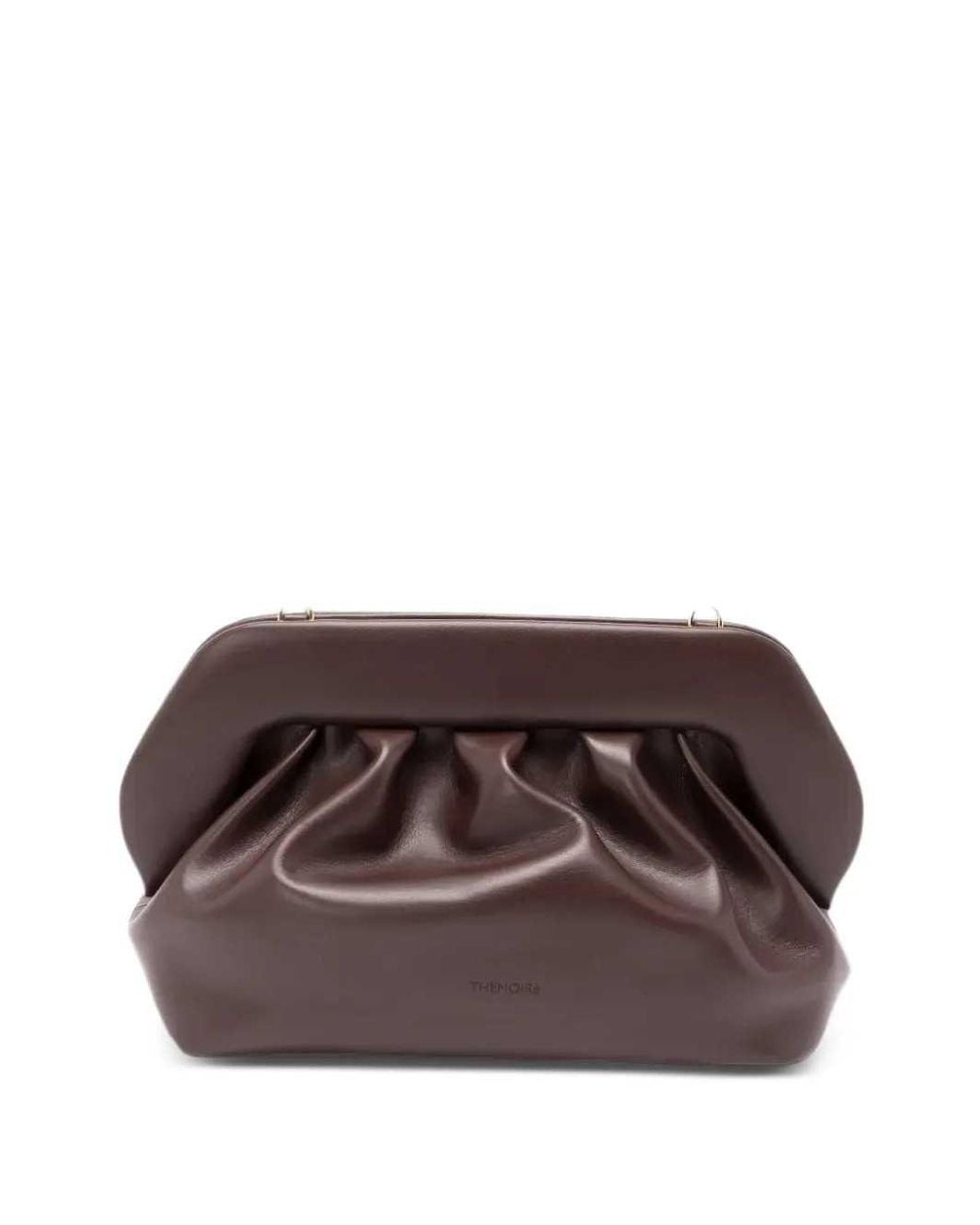 THEMOIRÈ Brown Bios Ruched Clutch Bag