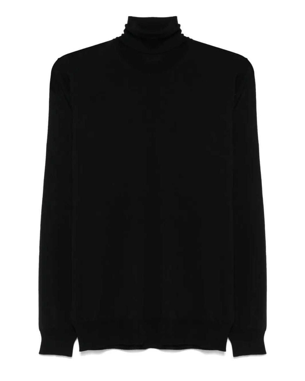 Lardini Black Wool Turtleneck Sweater for men