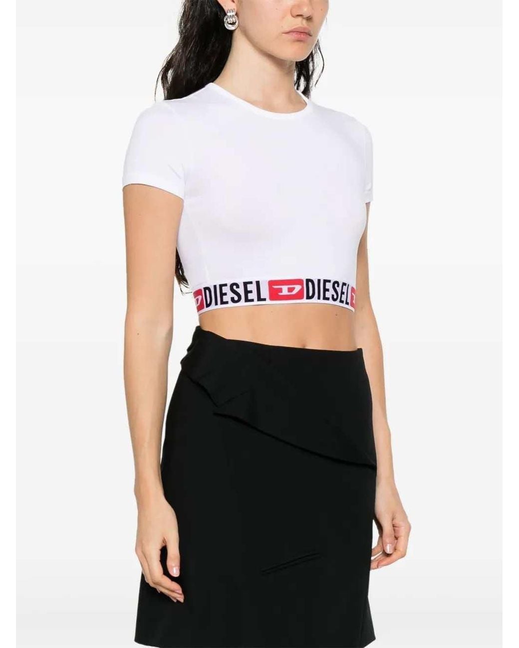 DIESEL White Irma-D-Core Crop Top