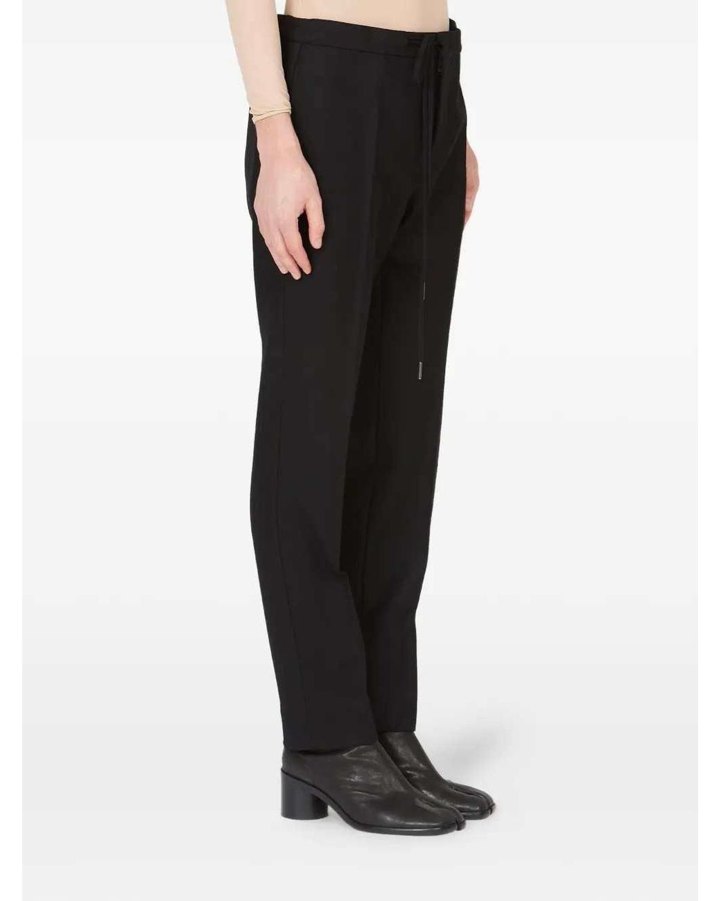 Maison Margiela Black Drawstring Trousers for men