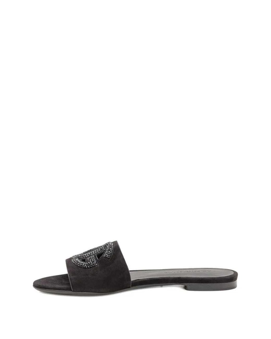 Dolce & Gabbana Black Embellished Sandals