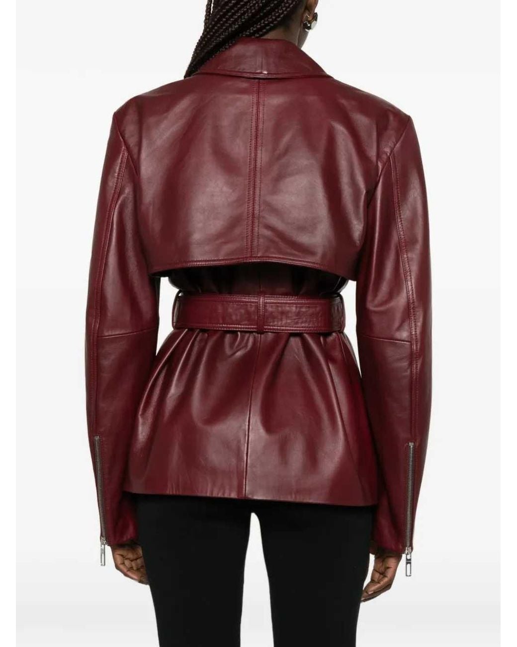 Sportmax Purple Leather Jacket
