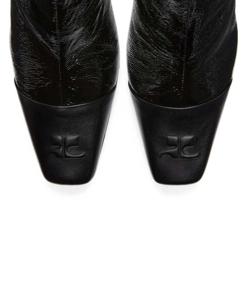 Courreges Black Ruched-Toe Boots