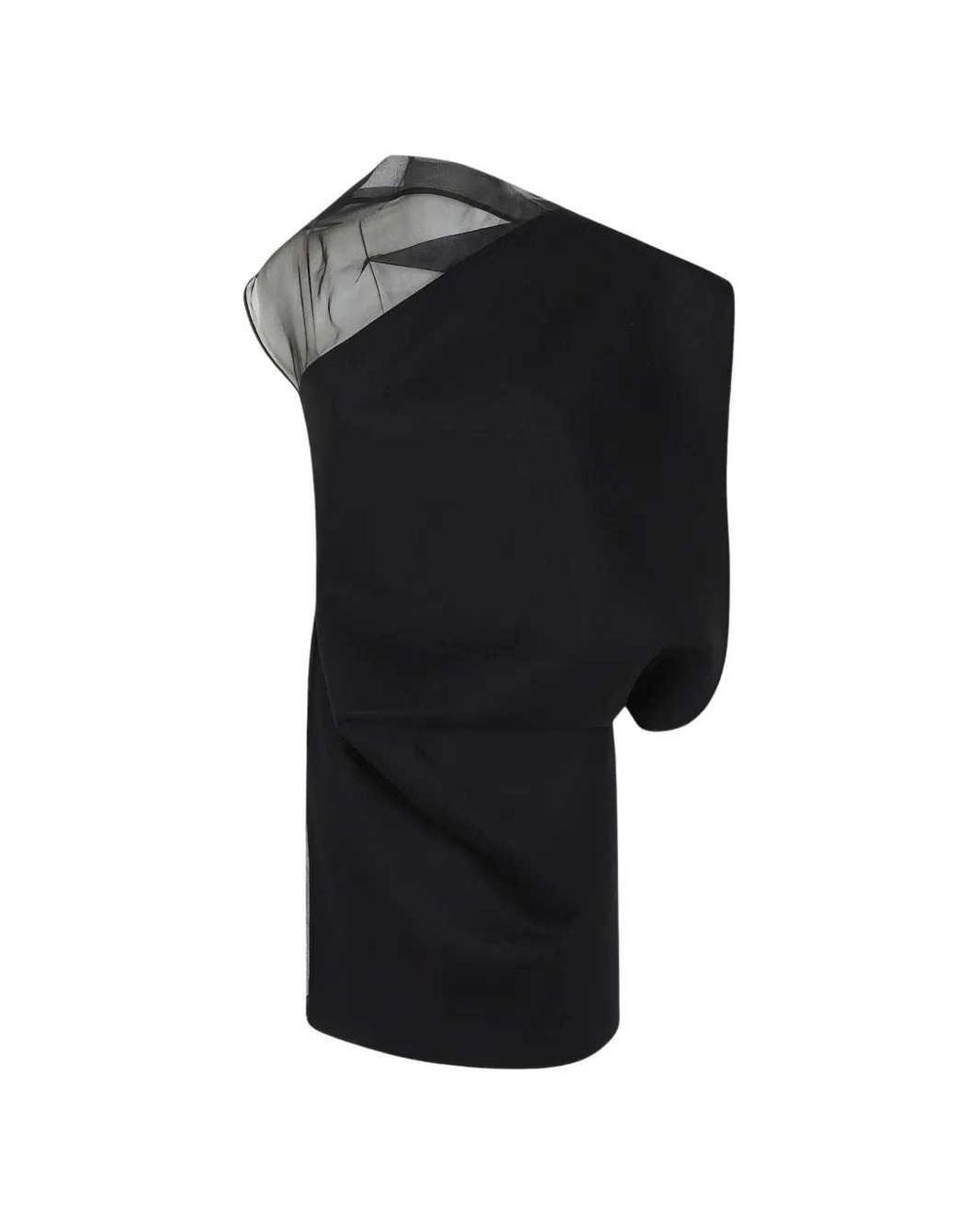 Sportmax Black Asymmetric Sleeveless Dress