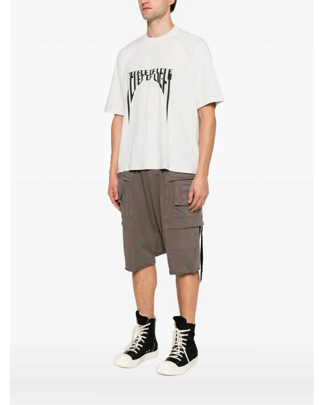 Rick Owens White Graphic Print T-Shirt for men
