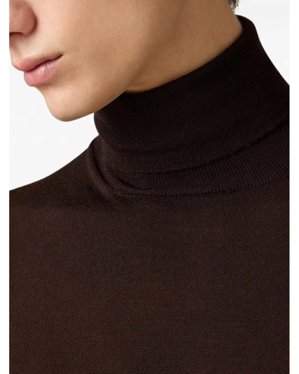 Lardini Brown Wool Turtleneck Sweater for men