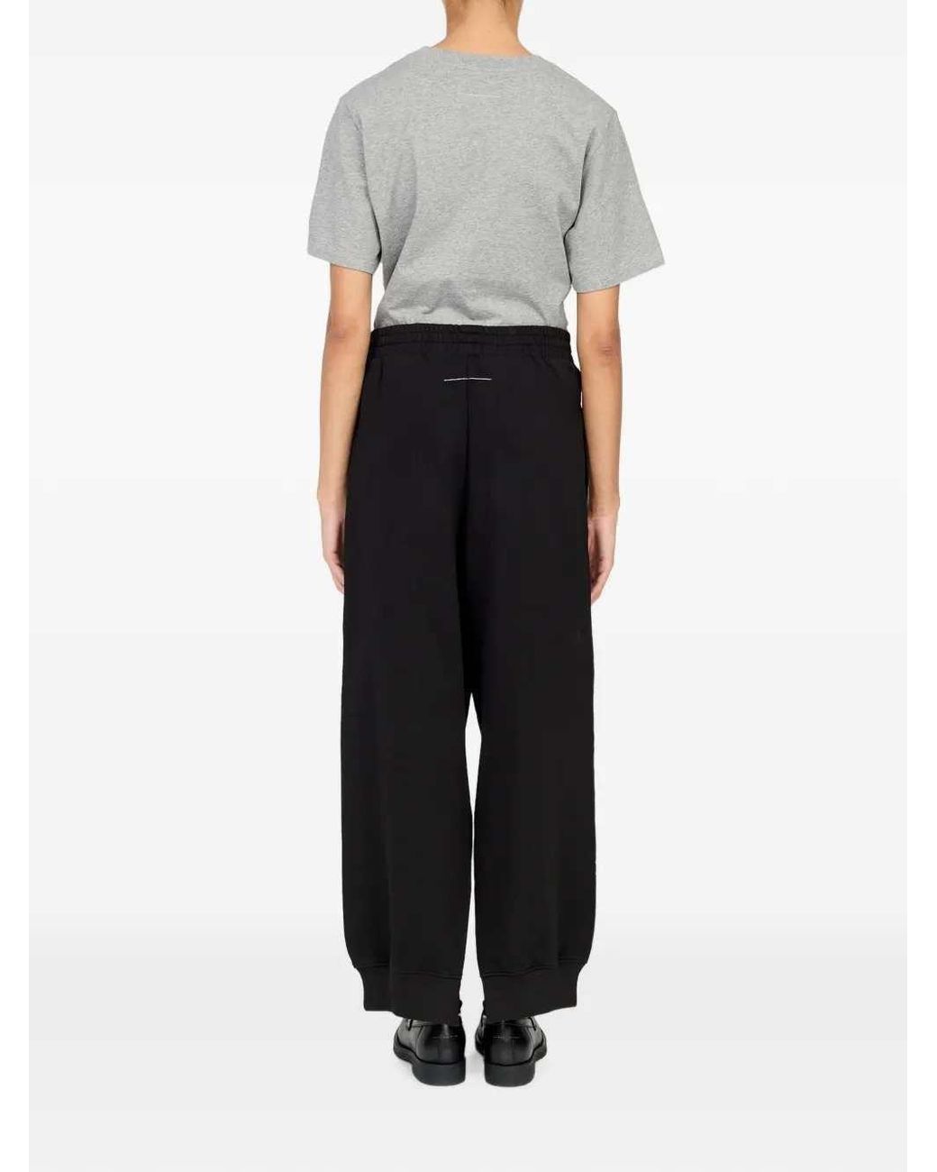MM6 by Maison Margiela Black Logo-Print Sweatpants
