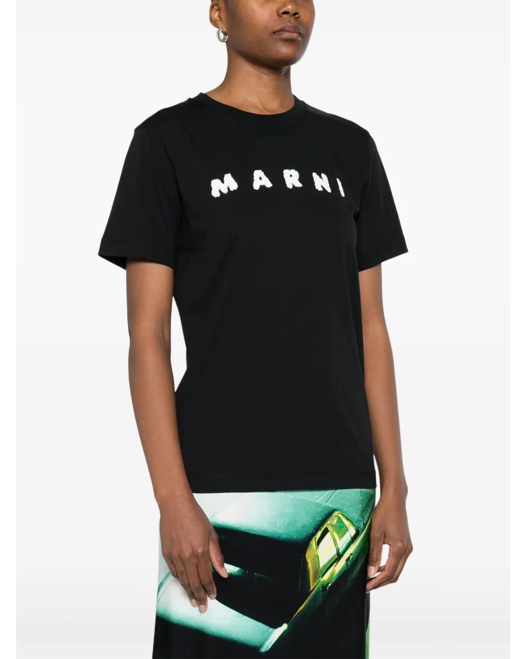 Marni Black Relaxed Fit Graphic T-Shirt