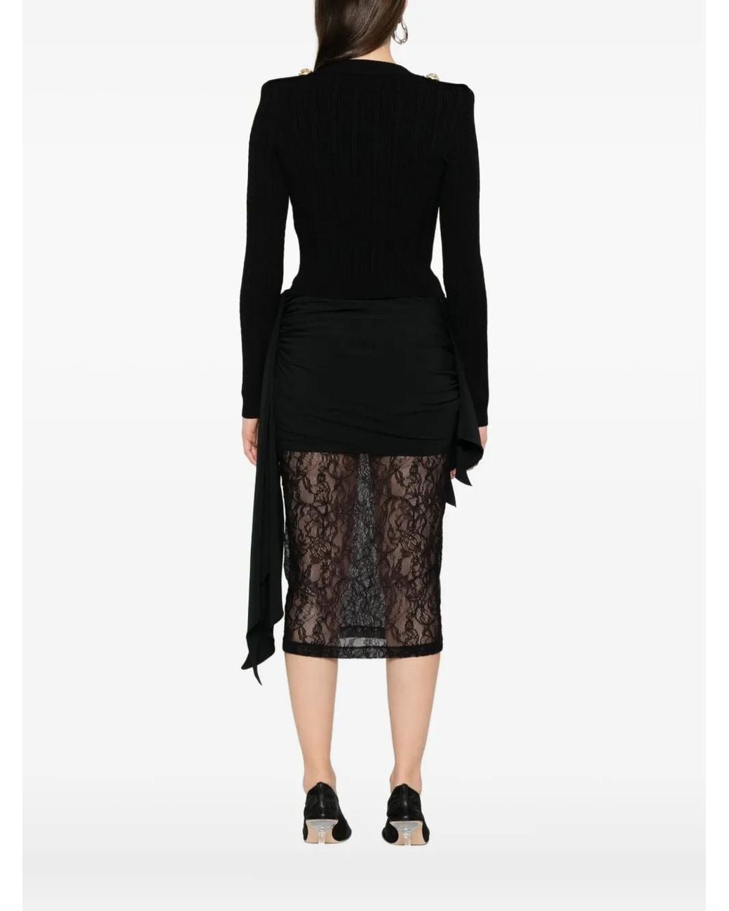 Balmain Black V-Necked Cardigan