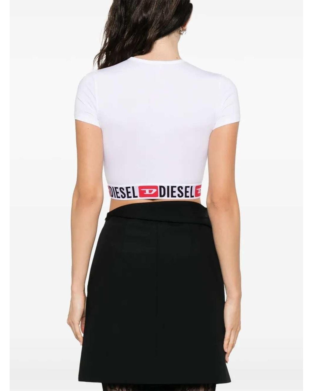 DIESEL White Irma-D-Core Crop Top