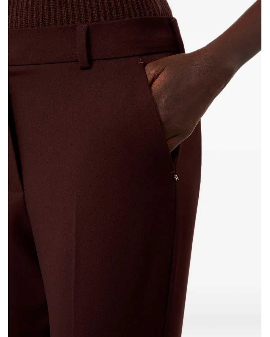 Sportmax Purple Flared Trousers With Pressed Crease