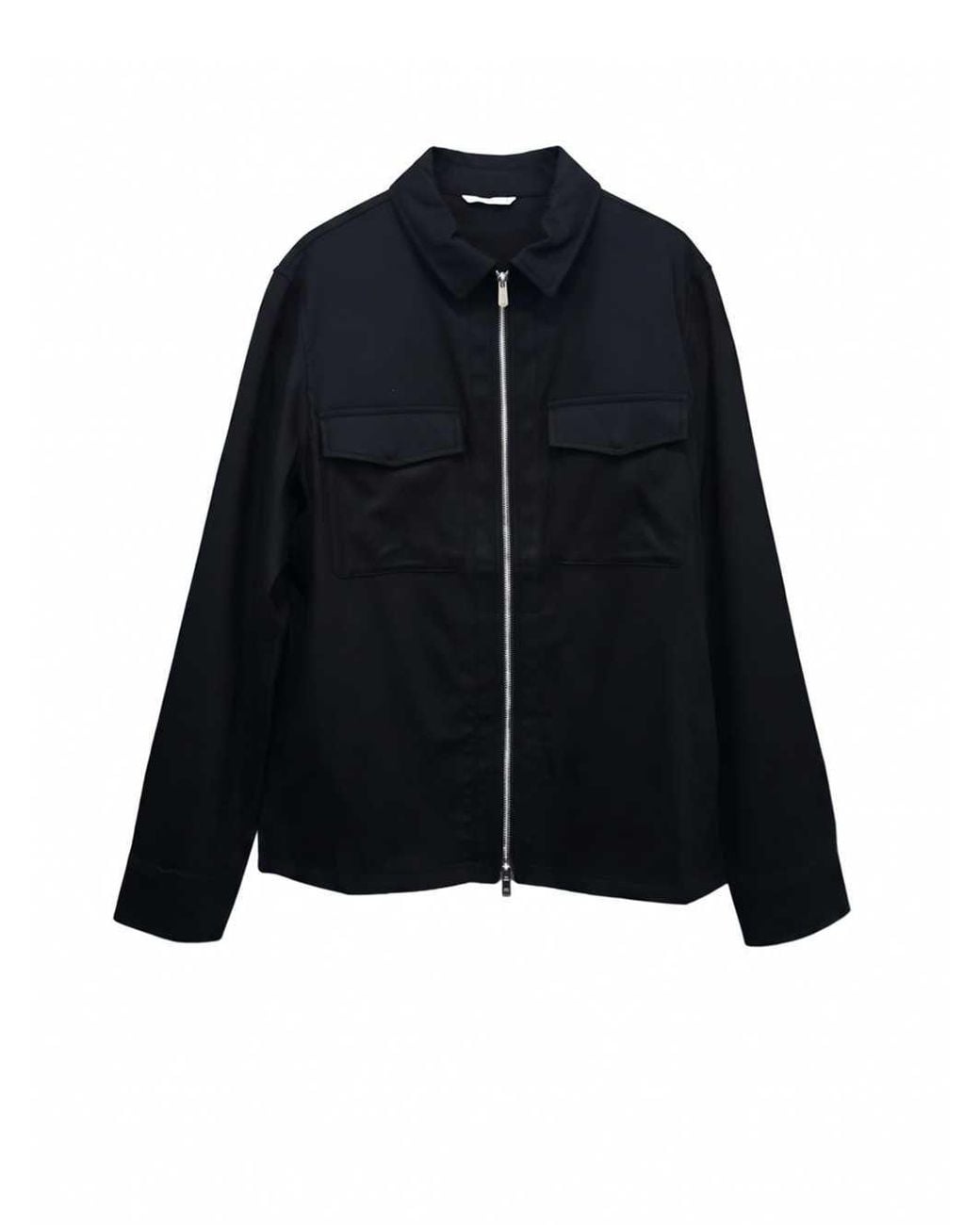 Marco Pescarolo Blue Zip-Up Shirt Jacket for men