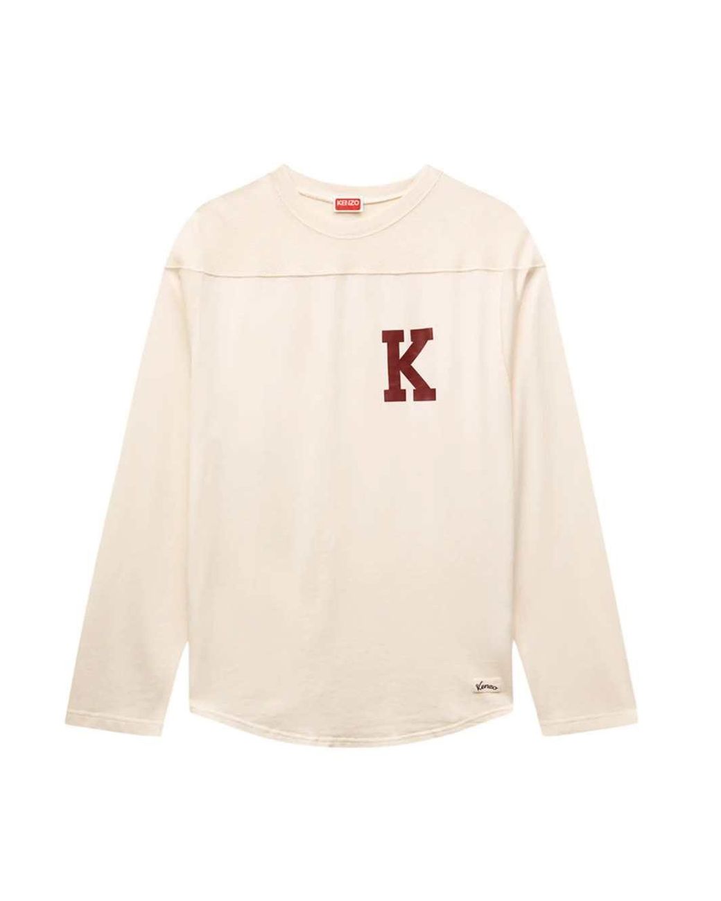 KENZO White Varsity' Long-Sleeve Cotton T-Shirt for men