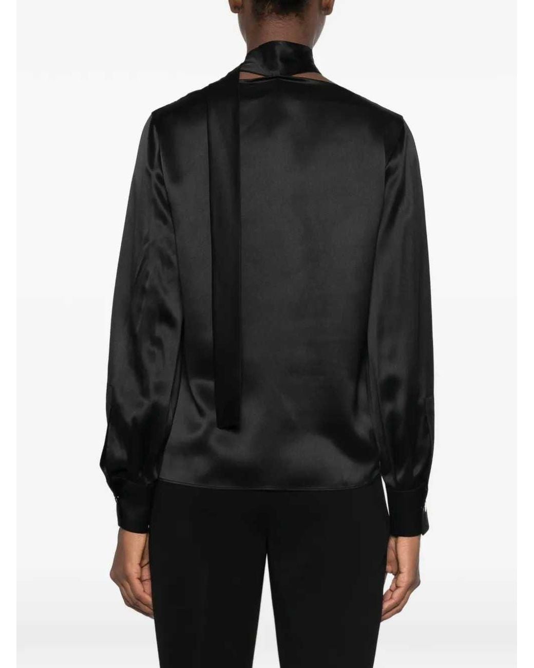 Max Mara Black Draped Blouse