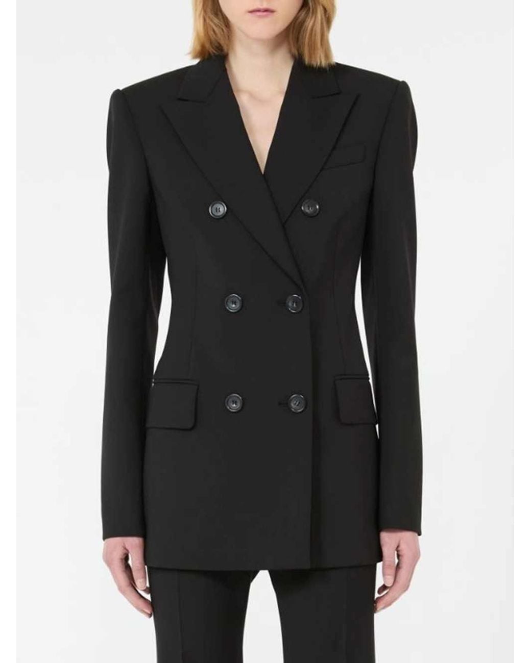Sportmax Black Adamo Double-Breasted Blazer