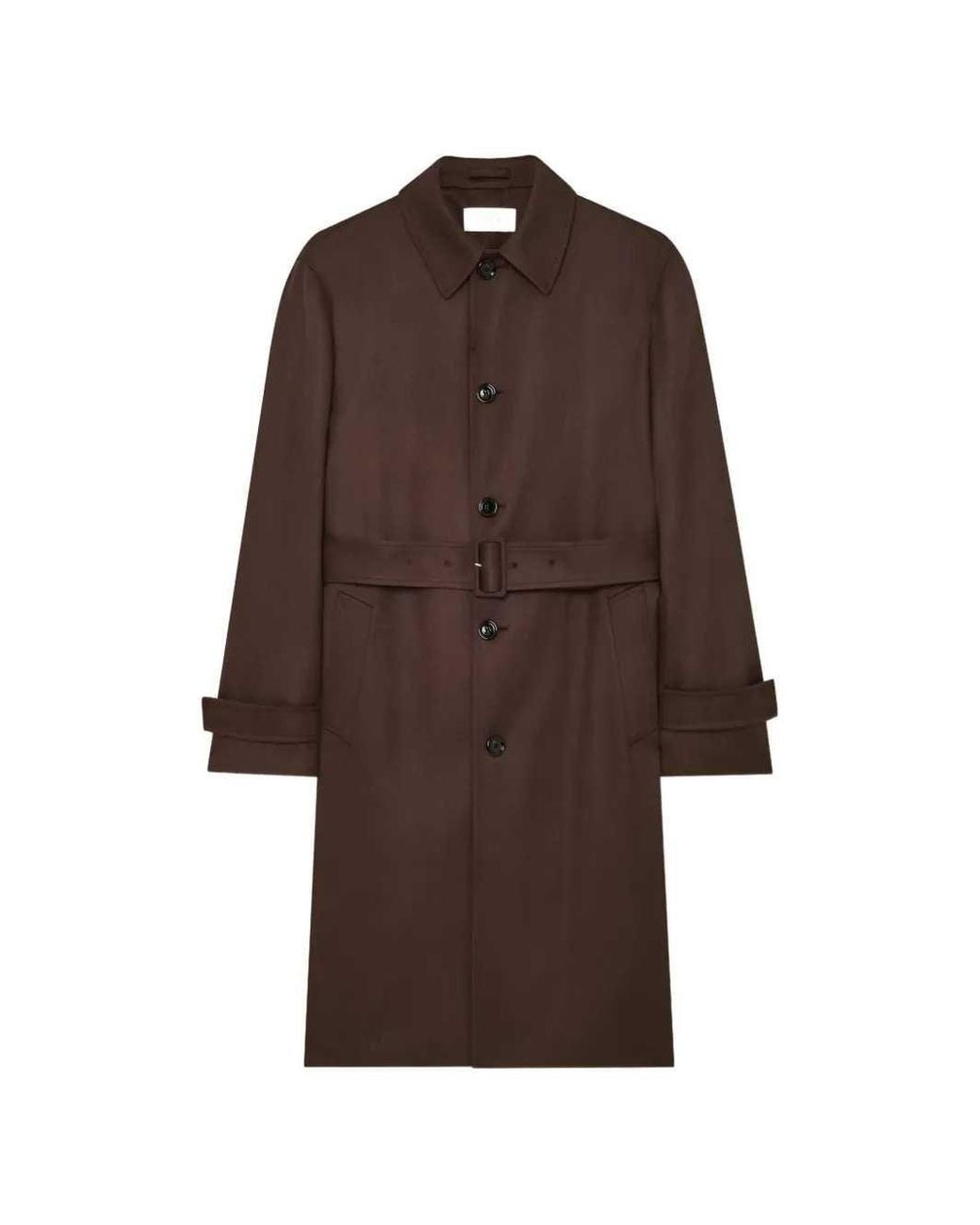 Lardini Brown Single-Breasted Wool Trench Coat for men