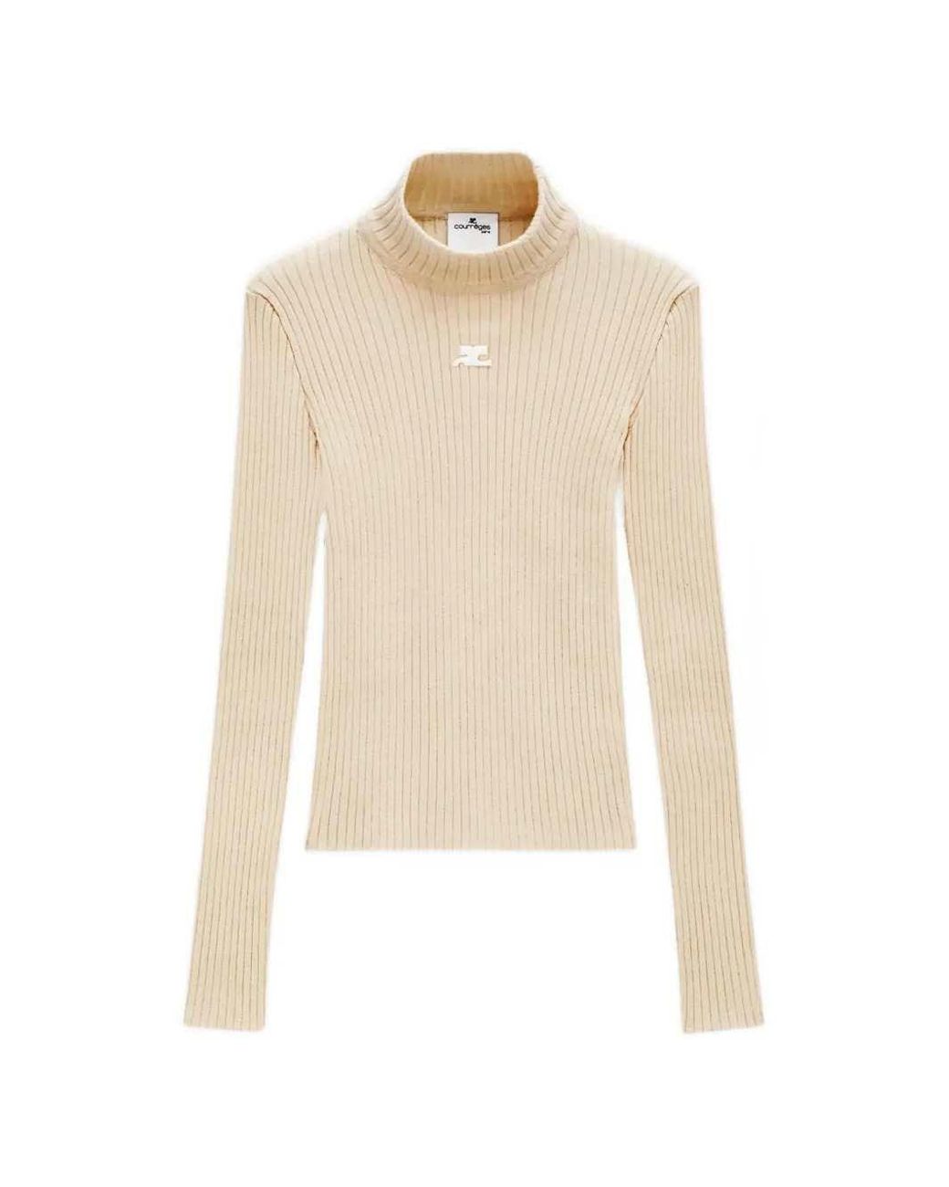 Courreges White Ribbed Knit Sweater – Re-Edition