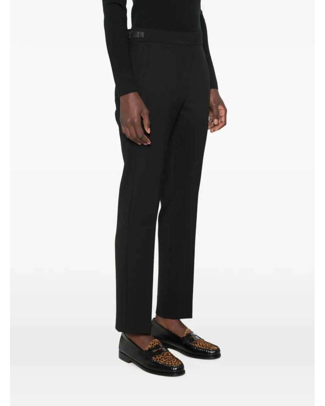 Max Mara Black Tailored Trousers With Buckle Detail
