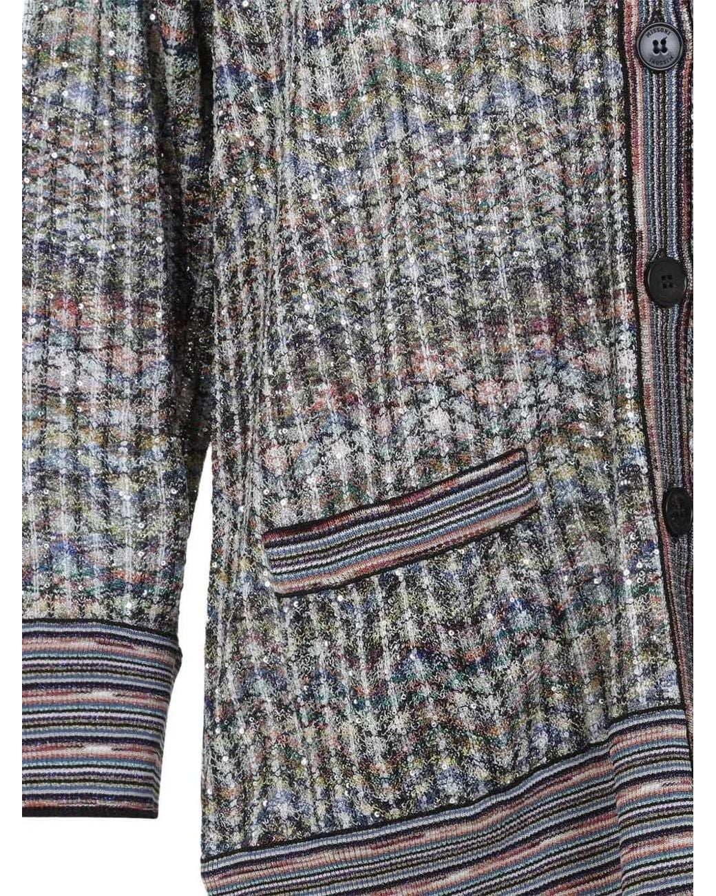 Missoni Gray Oversized Sequin Cardigan