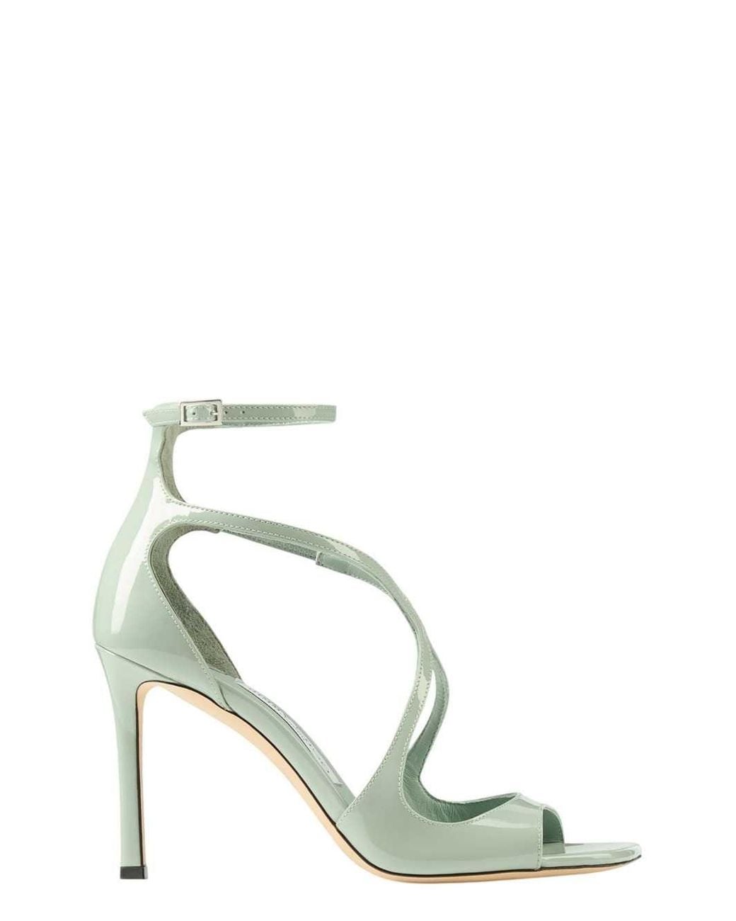 Jimmy Choo Metallic Azia 95Mm Square-Toe Sandals