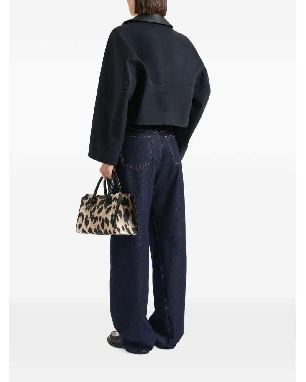 Cappotto Corto Con Collo di Givenchy in Blue