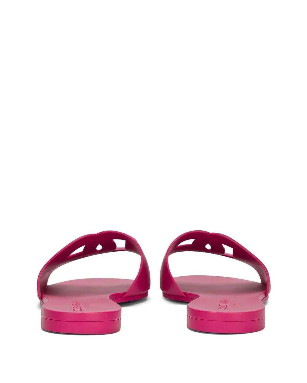 Dolce & Gabbana Pink Fuchsia Slides With Dg Logo