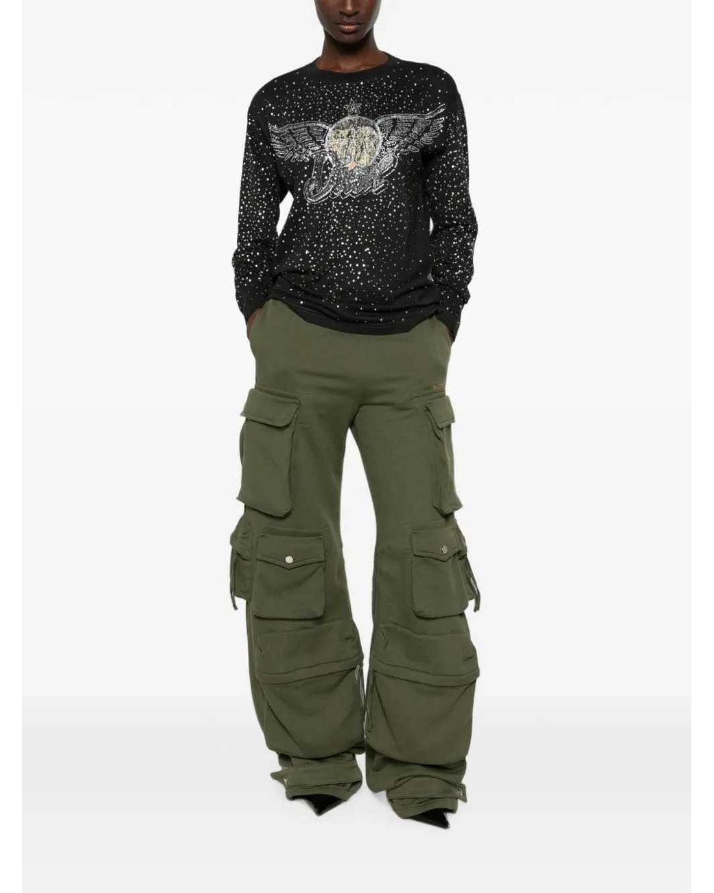DIESEL Black Rhinestone Long-Sleeve T-Shirt for men
