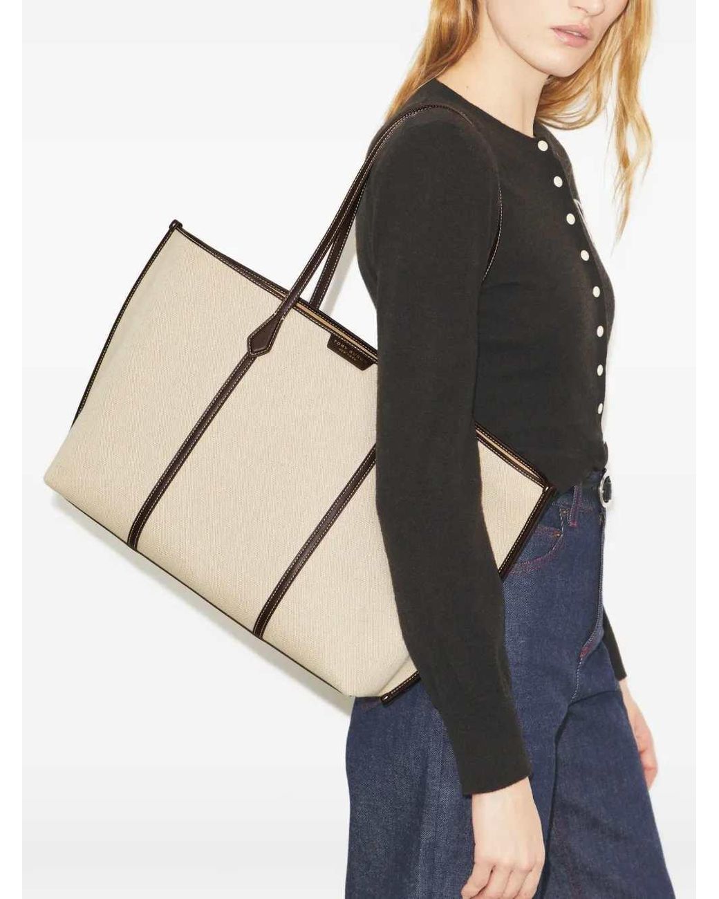 Borsa Tote Perry di Tory Burch in Natural