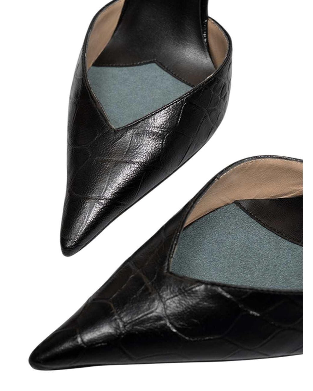 Tom Ford Black Selen Crocodile-Effect Leather Pumps