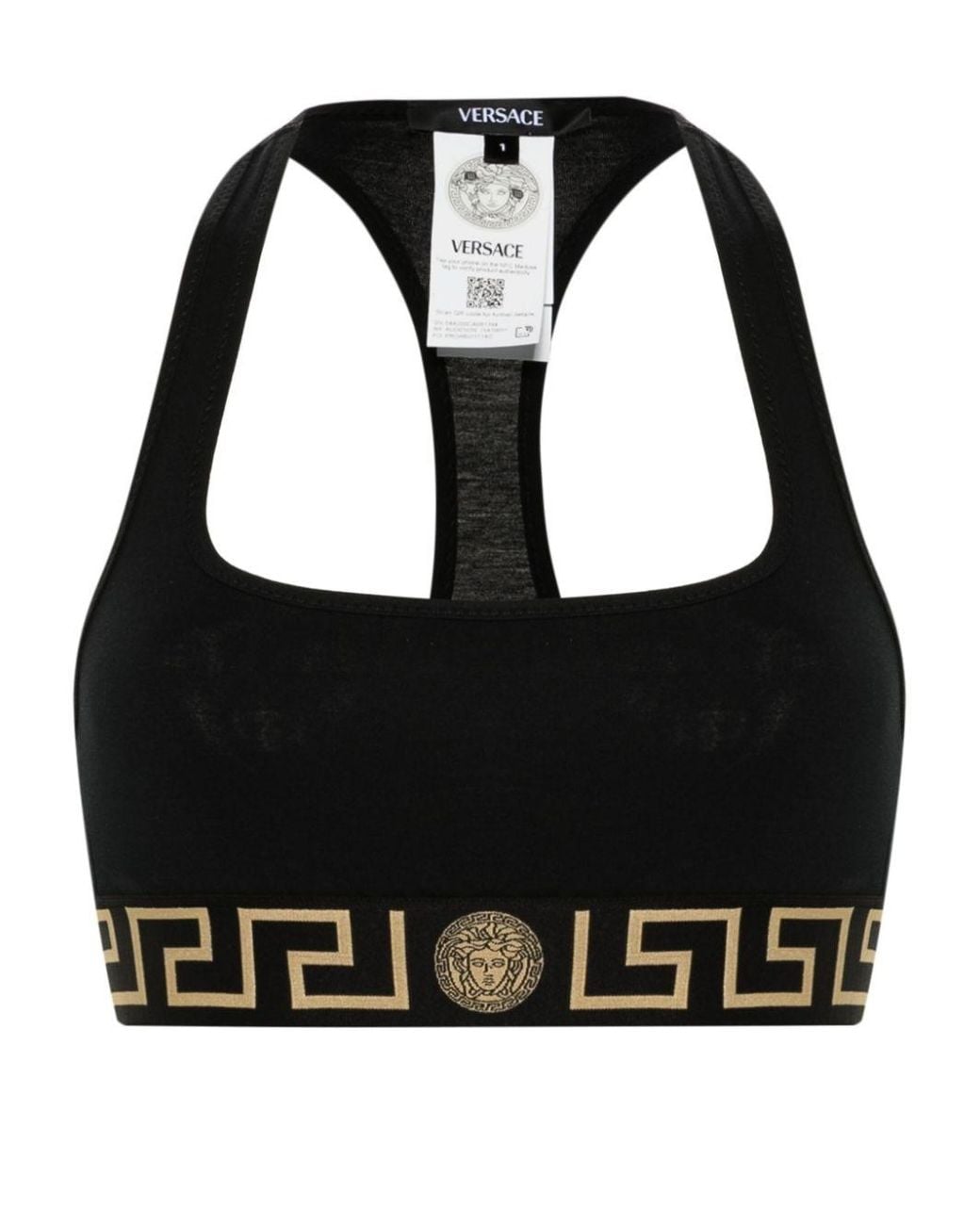 Versace Black Cotton Bras Bralette
