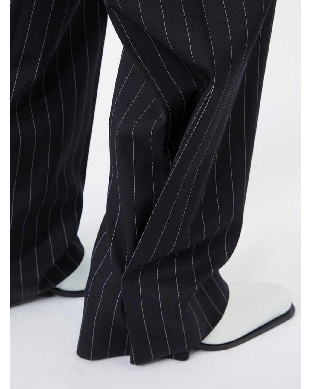 Sportmax Blue Stretch Wool Trousers With Pleats